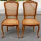 2 chaises cannées style Louis XV en bois massif des années 70