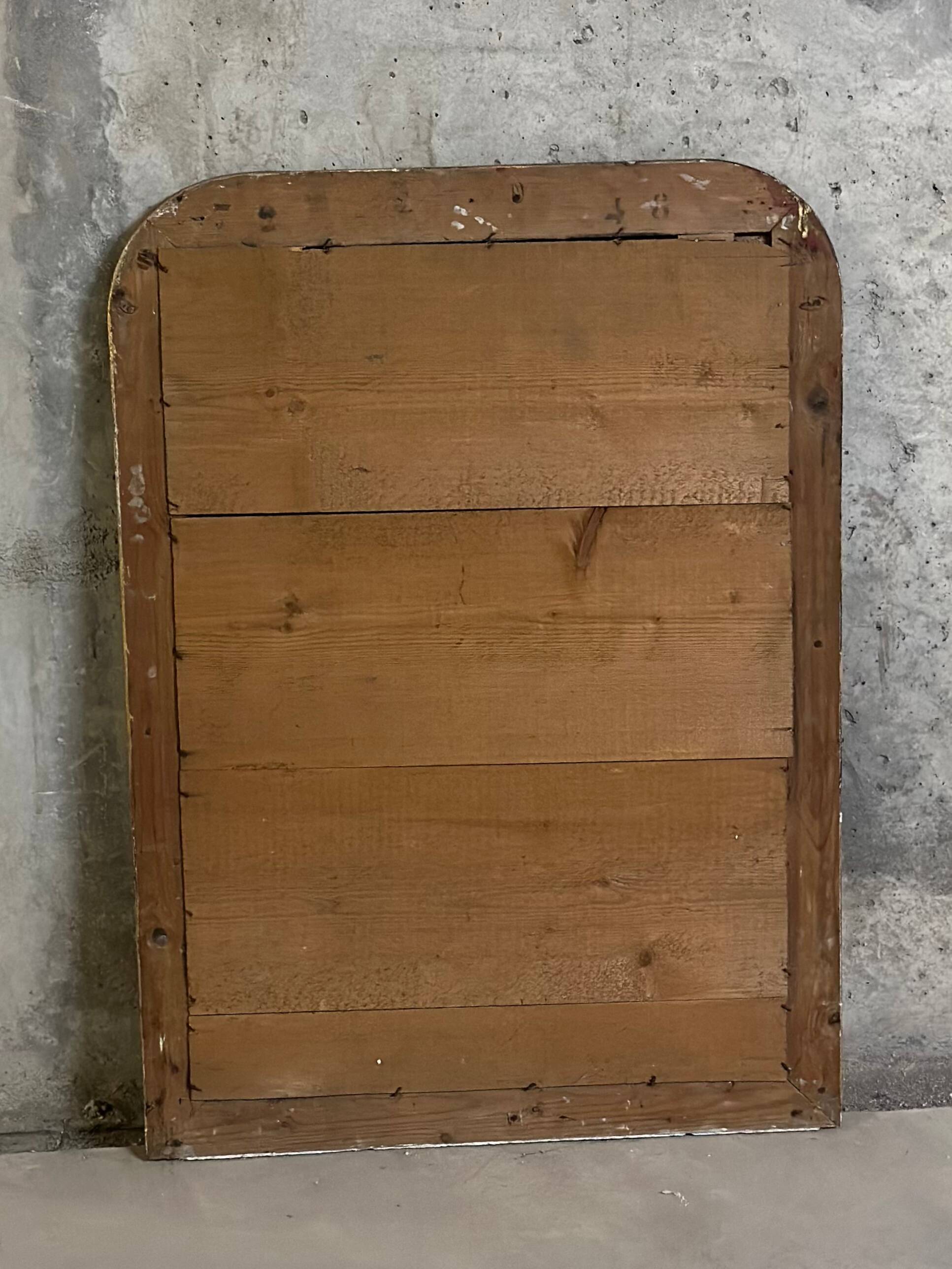 Antique Louis Philippe gilded vintage fireplace mirror - 86.5 x 62 cm