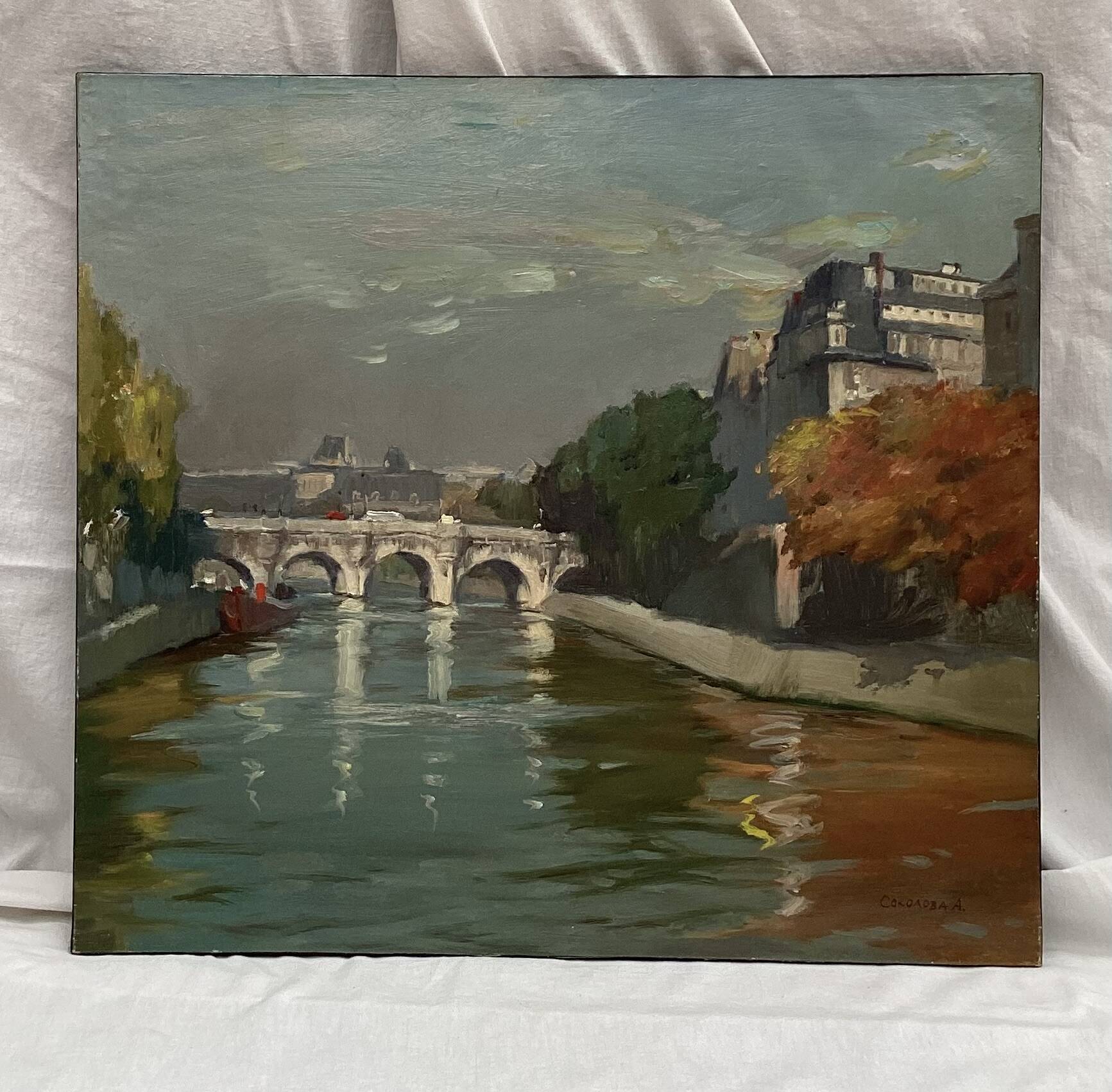 Painting signed Oil on canvas circa 1989 dimension: height -67cm- Length -73 cm-