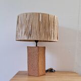 Large raw ceramic lamp