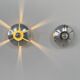 Pair of vintage wall lights, brushed aluminium, France, 1970.