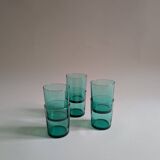 Set of 6 green glasses
