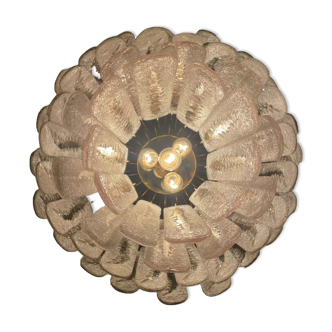 Vintage murano glass feather chandelier, 1970s