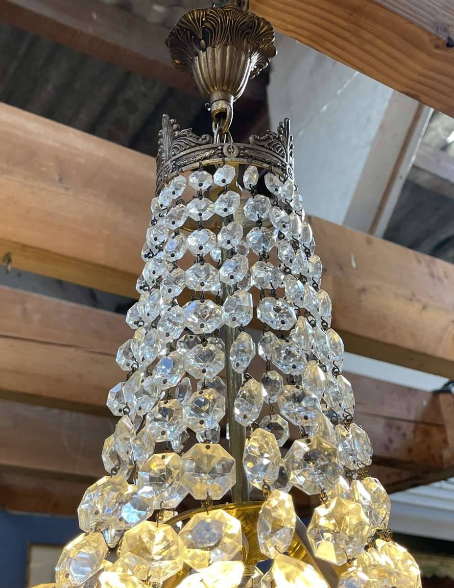 Balloon chandelier with pendants, early 20th century