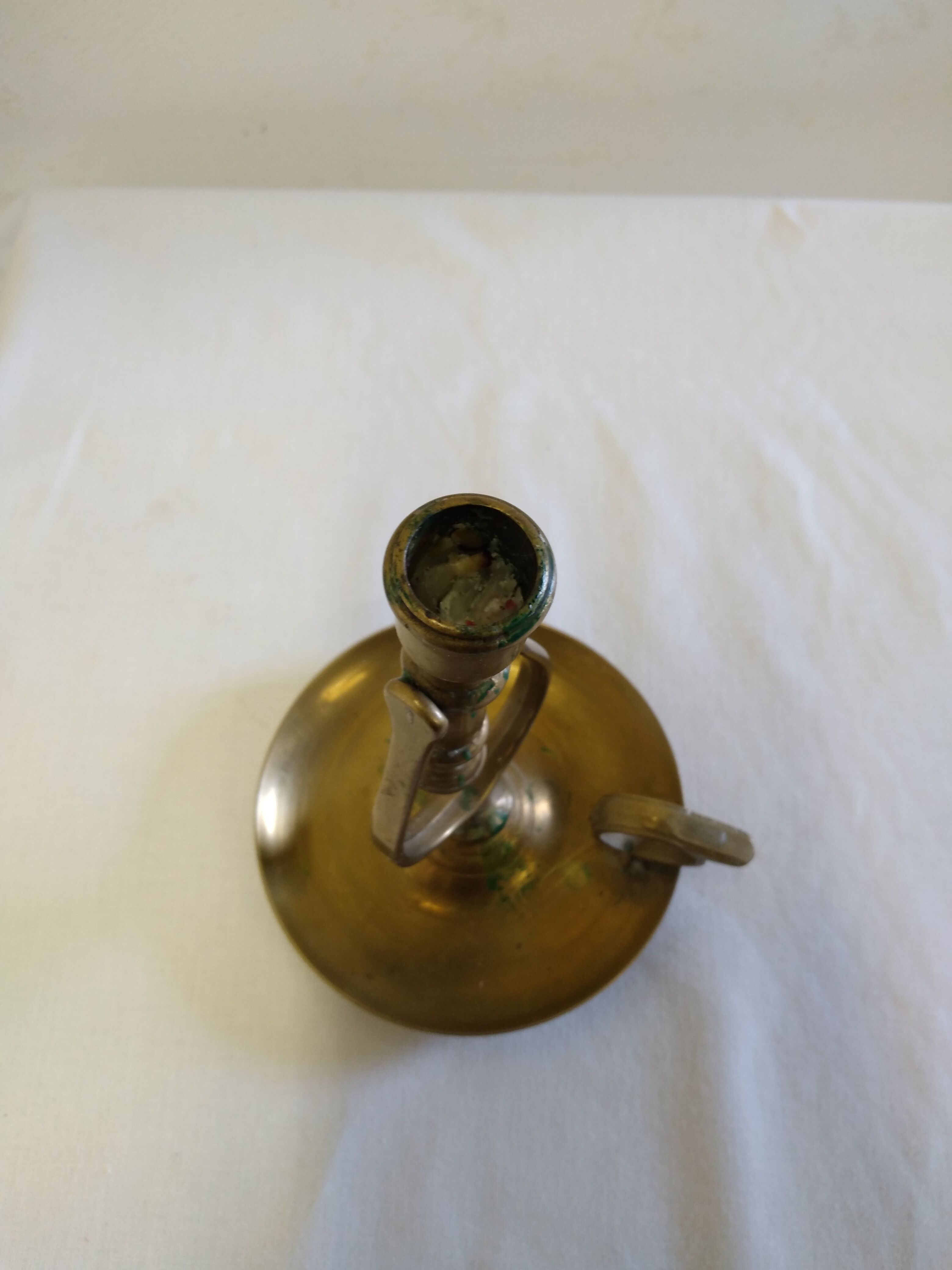 Brass rocking boat candle holder / cellar rat