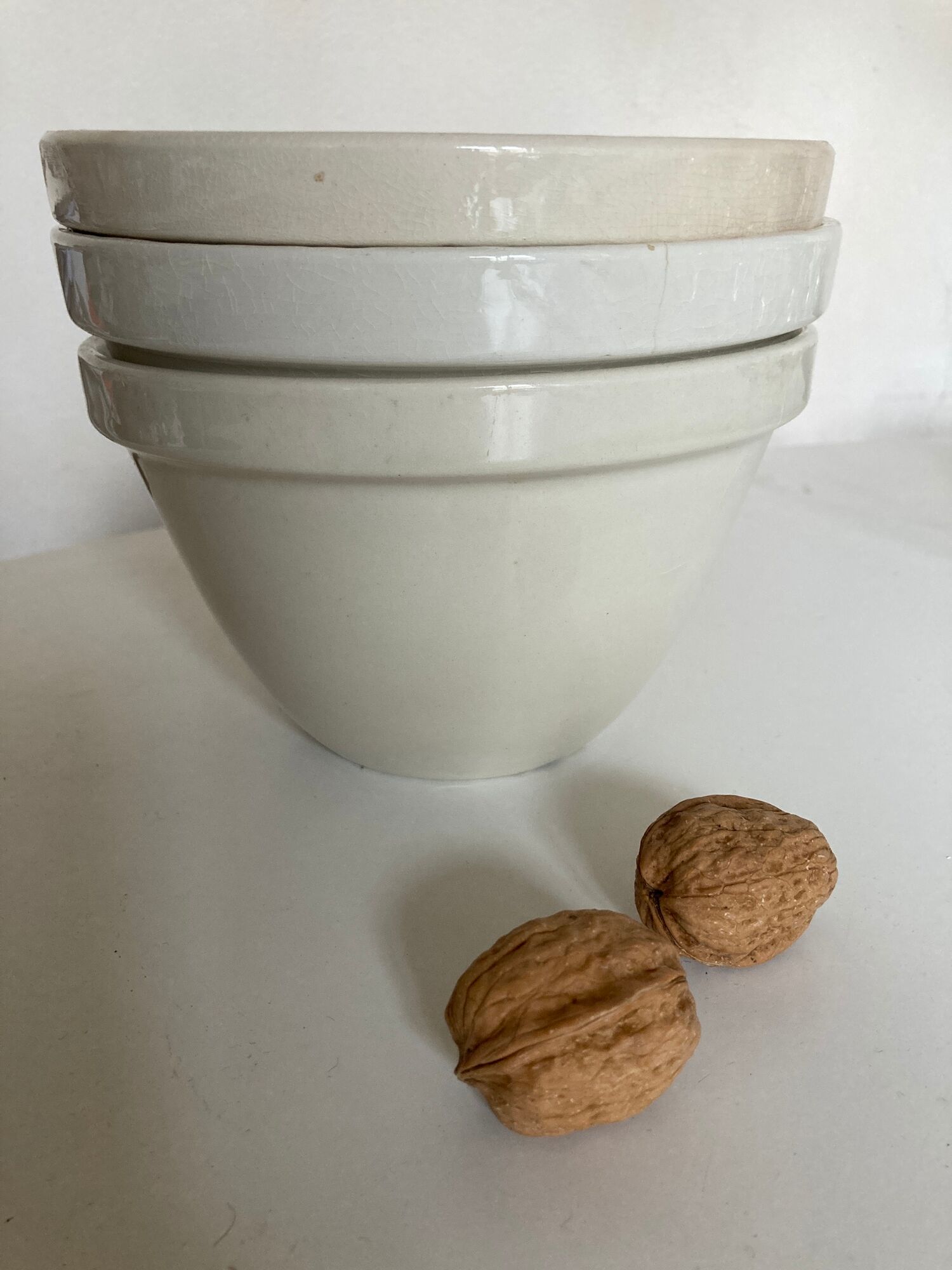 Set of 3 bowls in faience English iron land 1900 mixing bowl 30
