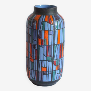 Ceramic Patchwork decor Vase by Alvino Bagni, Italy, 1960s