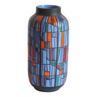 Ceramic Patchwork decor Vase by Alvino Bagni, Italy, 1960s