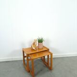 Teak vintage bijzettafel set