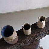 Ensemble de vases en grès beige Soholm | Danemark | Années 1960