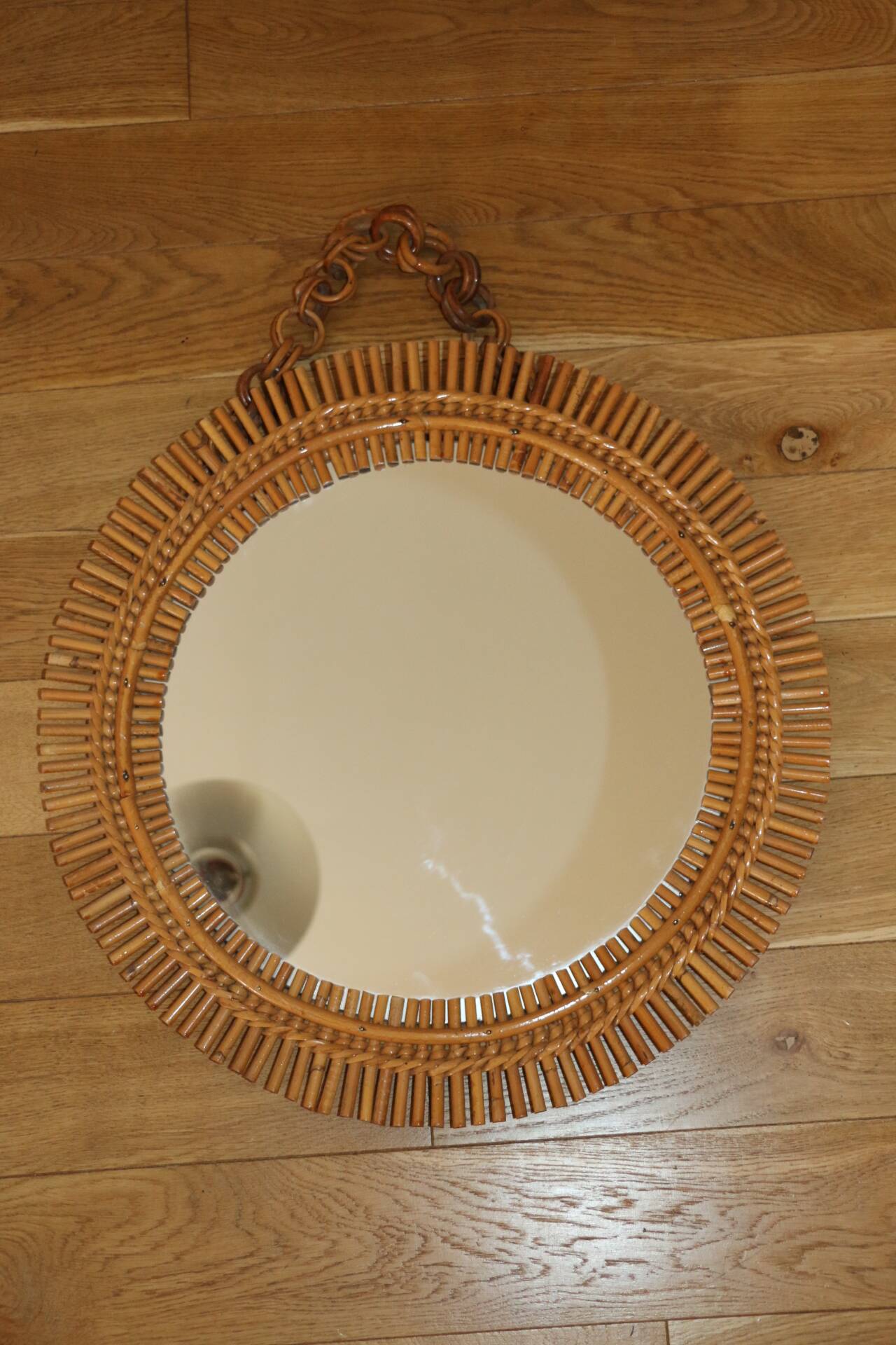 Rattan sun mirror 530mm