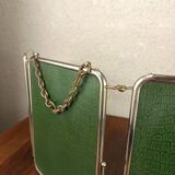 Miroir triptyque vert vintage