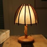 Louis Sognot rattan lamp, 1950s-60s