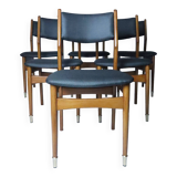 Lot de 6 chaises scandinaves pour salle à manger, tissu gris acier, facile d'entretien