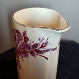 Toilet pitcher / pitcher / vase model Pauline de Moulin des Loups, faience decoration with red rose