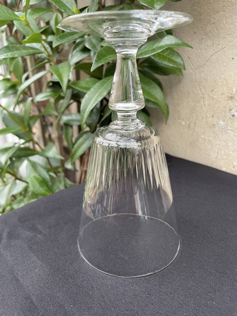 6 large blown and cut glasses from the 19th century