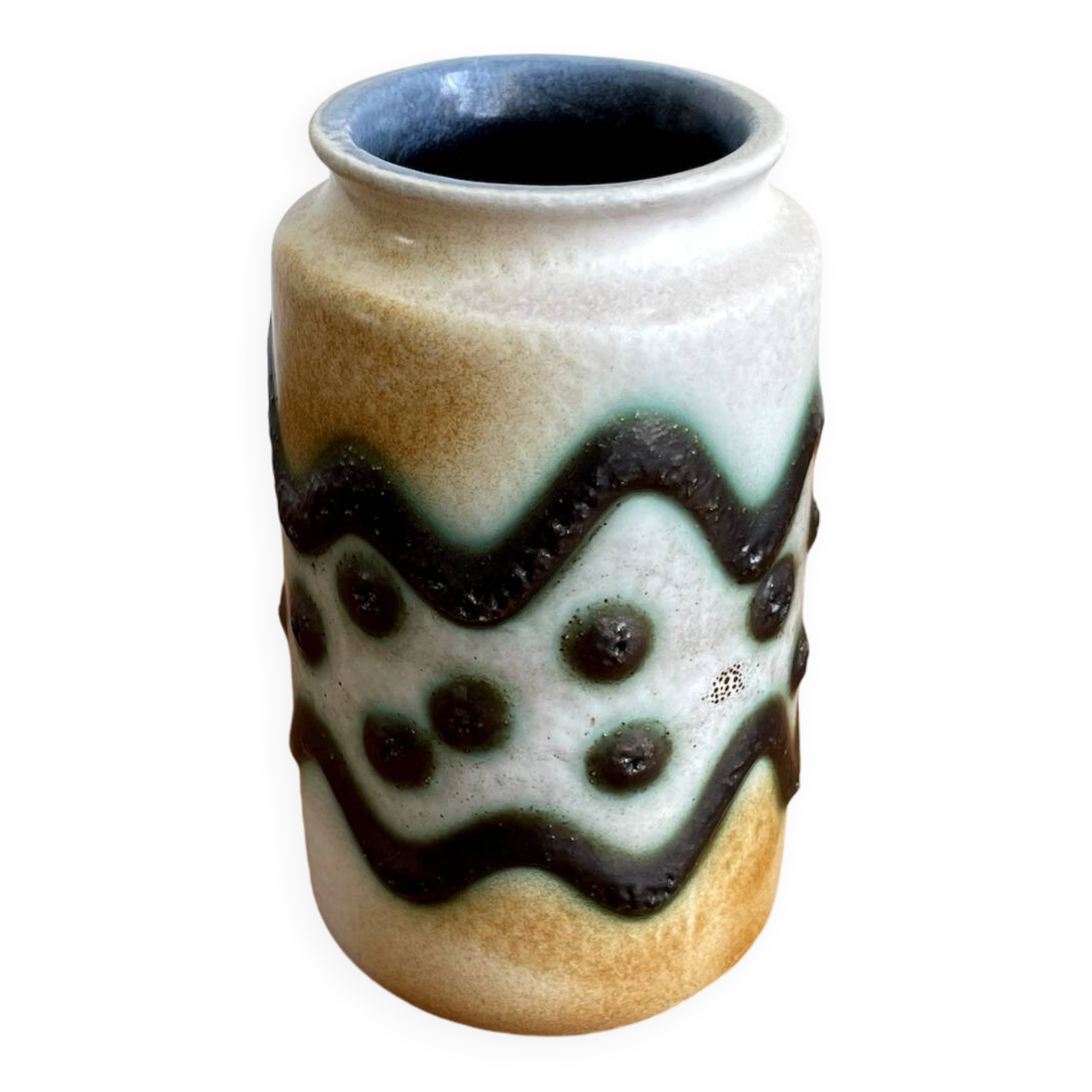 Veb haldensleben 3068 - small east german gdr vase - tactile mid-century modern design