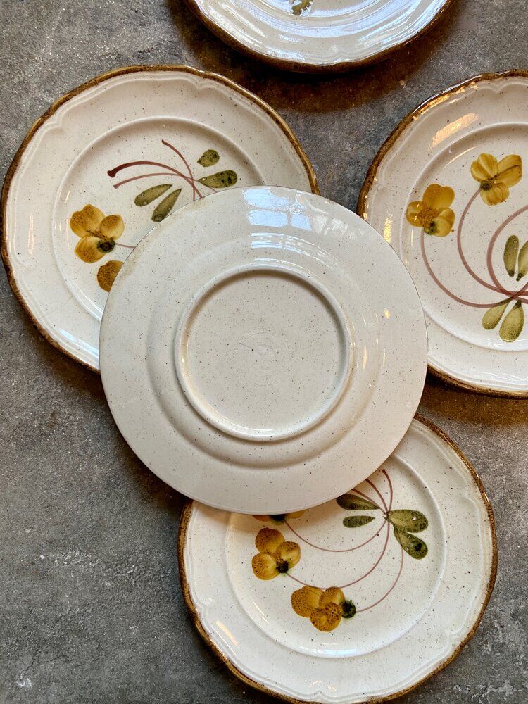 5 dessert plates in hand-painted Italian earthenware