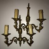 Paire d'appliques en bronze style Louis XV