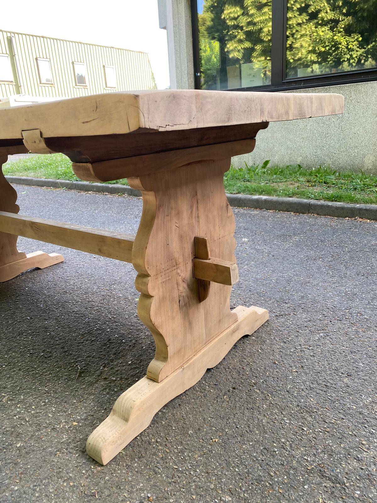 Renovated 19th century solid wood monastery farmhouse table 180cm