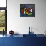 Uldis Rēdelis still life painting "With red vessel" | Latvia | 2005