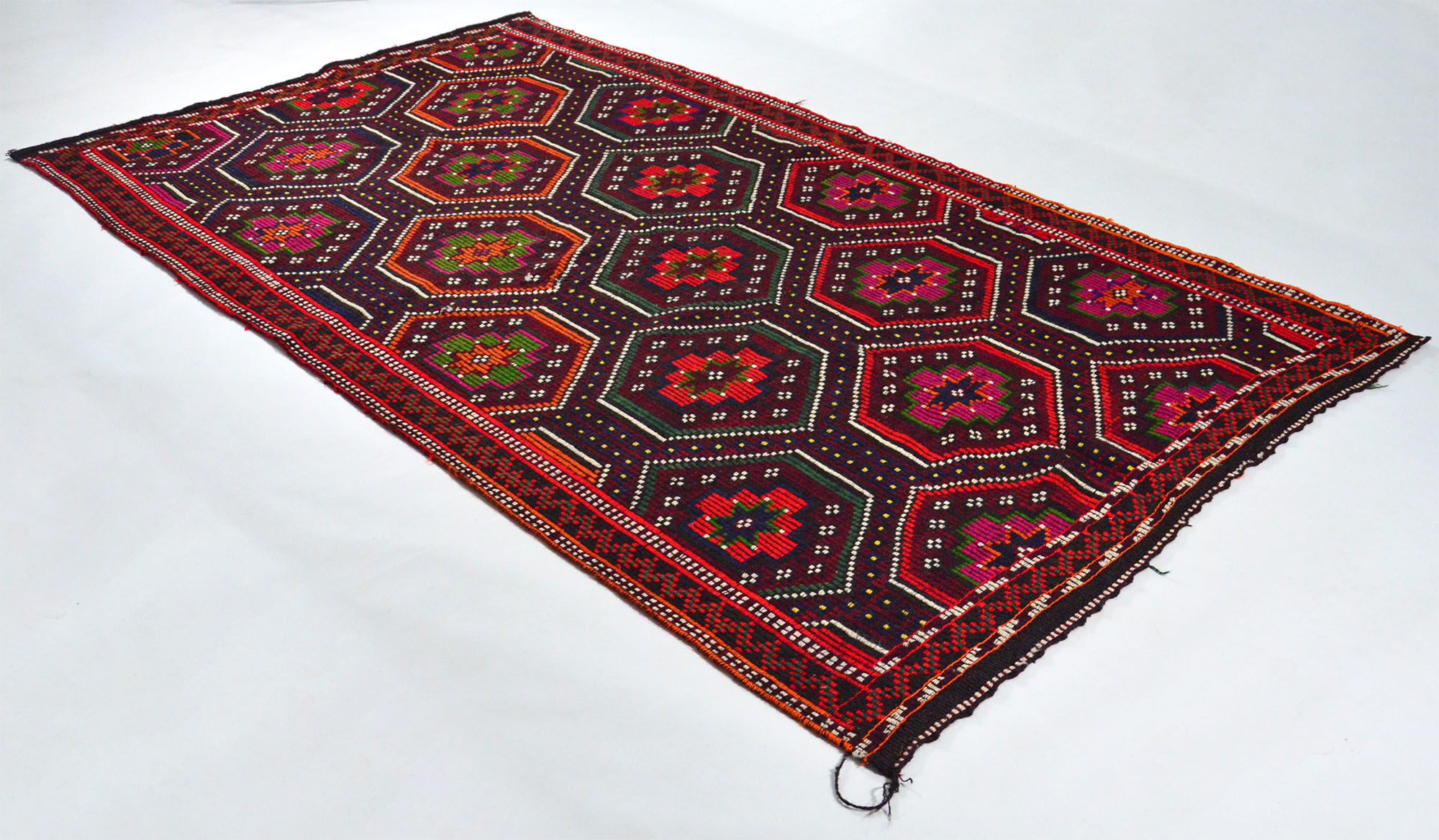 Anatolian handmade kilim rug 295 cm x 169 cm