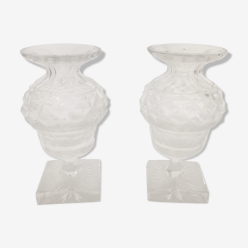 Pair of candlesticks in crystal