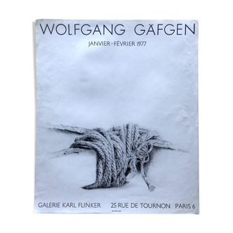 Wolfgang GÄFGEN, Galerie Karl Flinker, 1977. Affiche originale en lithographie