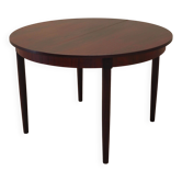 Table ronde extensible danoise en palissandre, années 1970