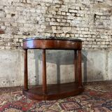 Console demi-lune en noyer d’époque empire début du xixeme siècle