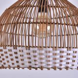 Suspension en bambou, chargé à motifs 40x40 cm, couleur blanche et naturelle, noir cablo