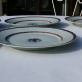 6 Flat plates in Limoges porcelain Raynaud Jumièges Vieux Rouen D24.5cm