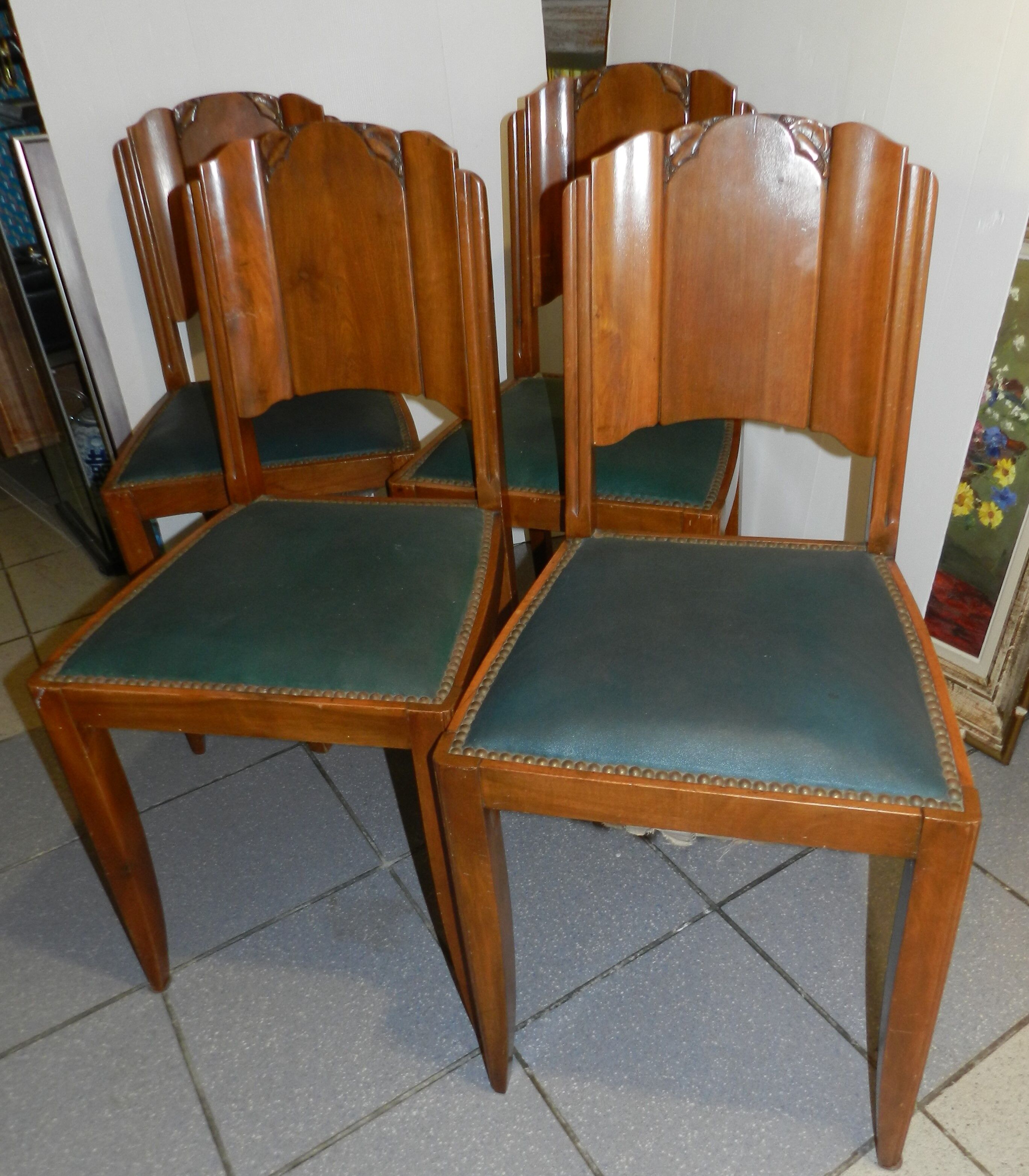 Lot de 4 chaises des années 50