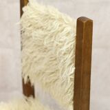 fur and wood chair