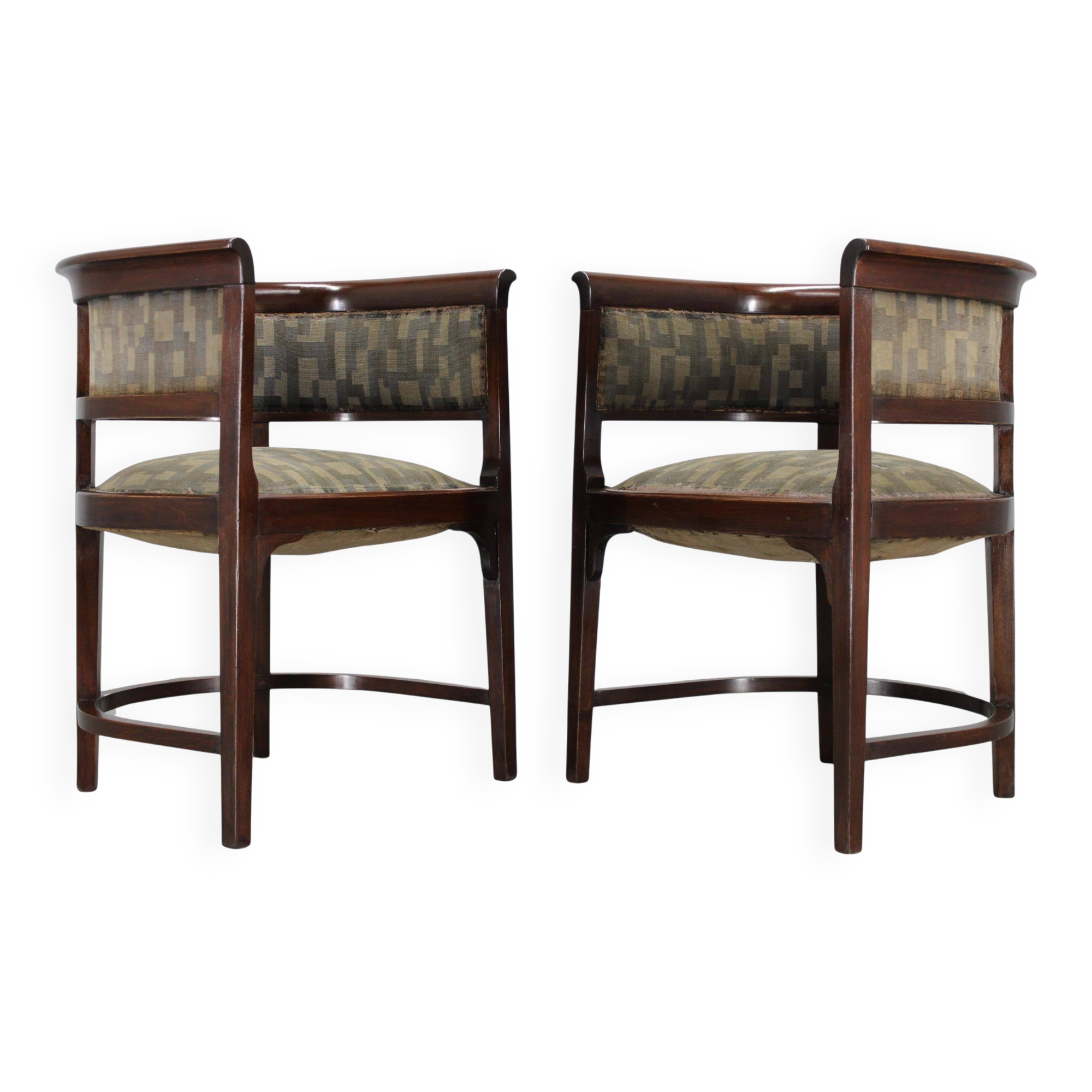 1920s pair of bentwood armchairs, Czechoslovakia