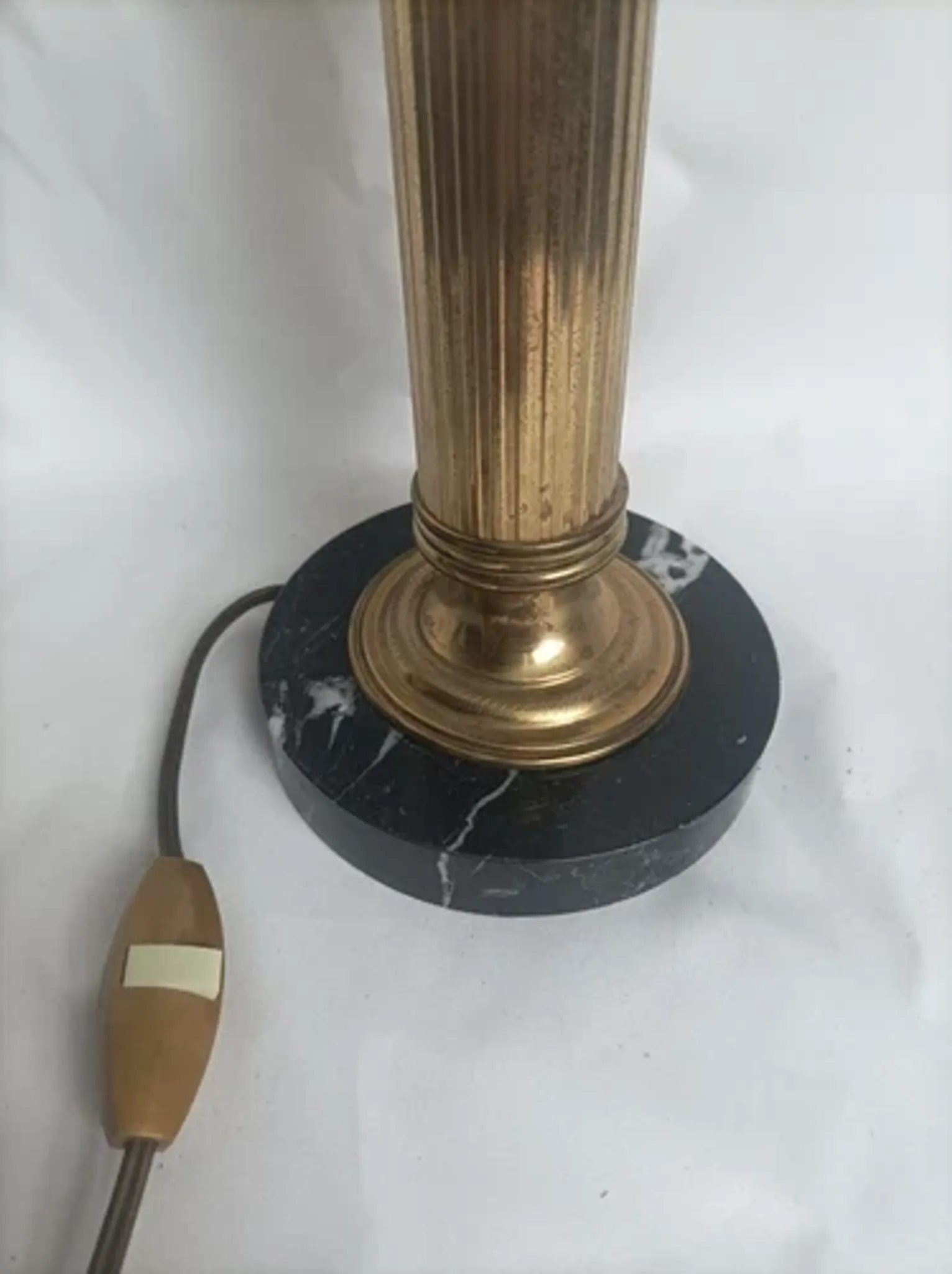 Lamp base in brass and marble - 1970s/1980s