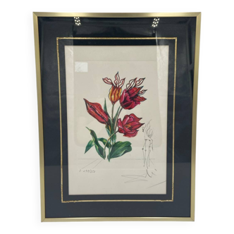 Lithograph "Surrealist Flowers" by DALI Lithograph "Tulipa Crudeliter Basiantes" by DALI n°297/350 Salvador DALI (1904-1989)