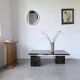"Rizzo" lacquered and brass coffee-bar table from the 1970s.