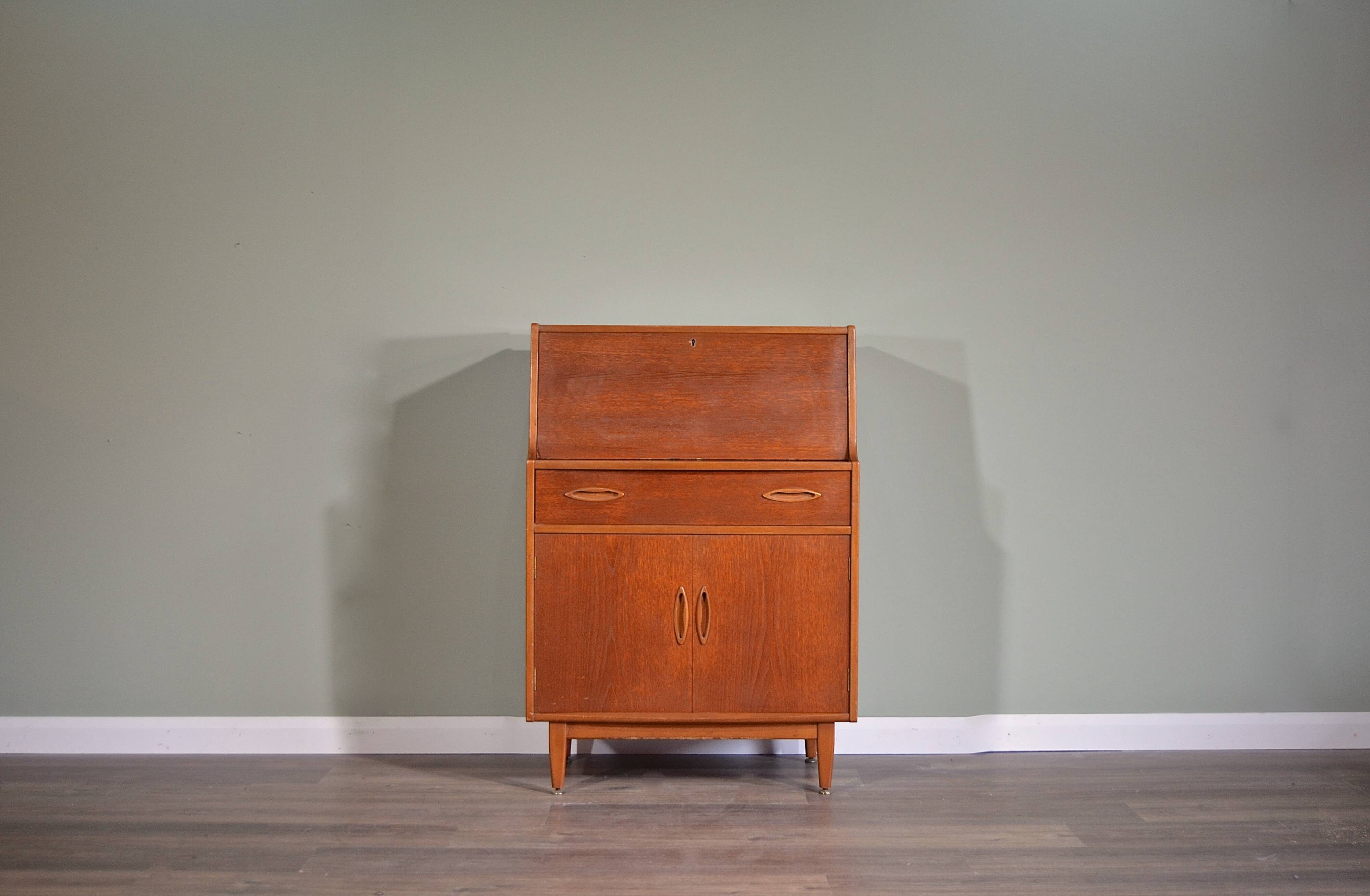 Vintage Midcentury 'Jentique' Teak Bureau / Cabinet Chest. Delivery. Modern