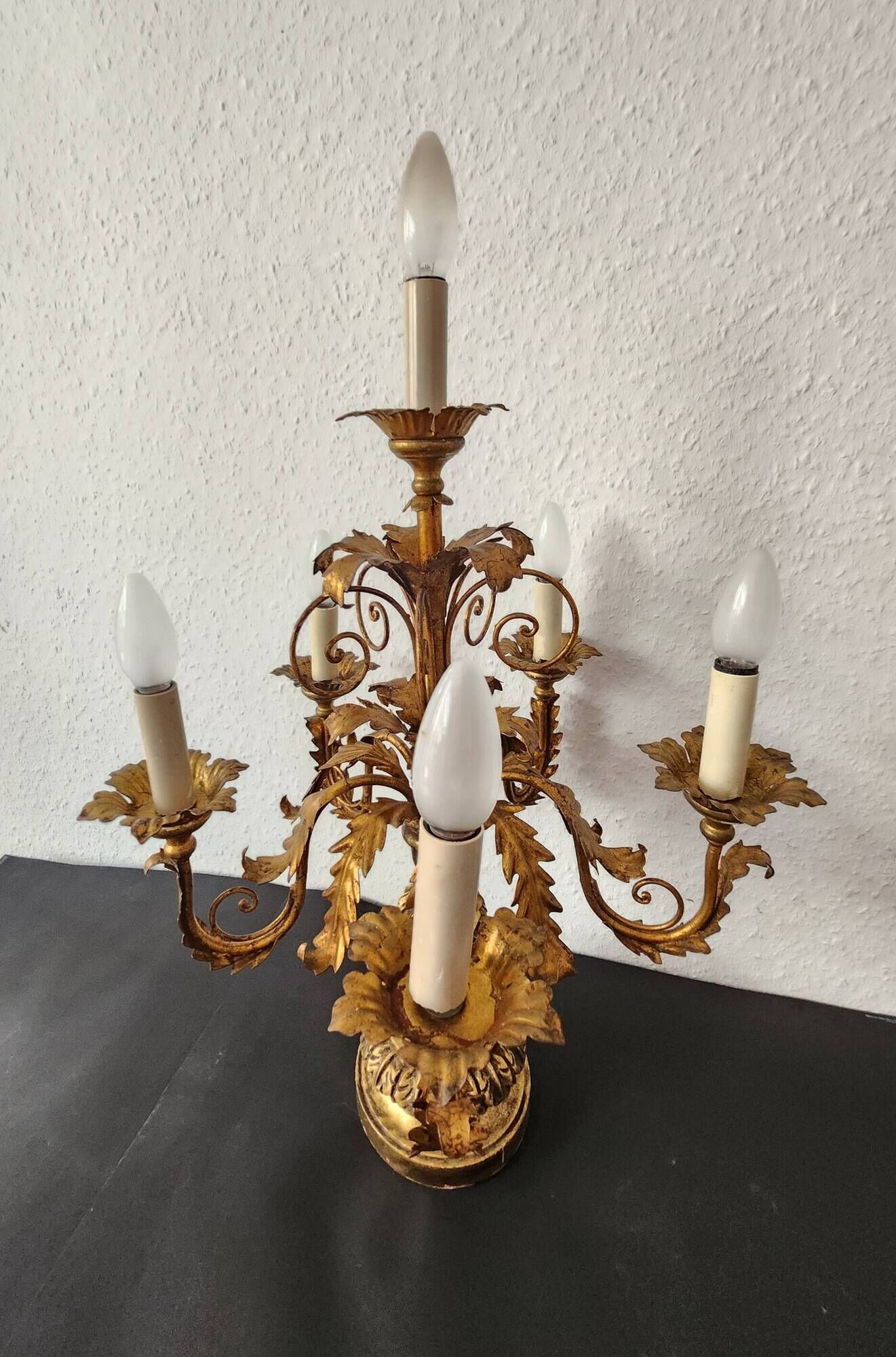 Antique gilded hand-forged hand-carved Florentine Louis XV, Italy
