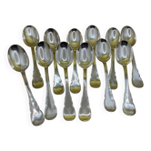 Set of 12 BOULENGER dessert spoons in silver-plated metal