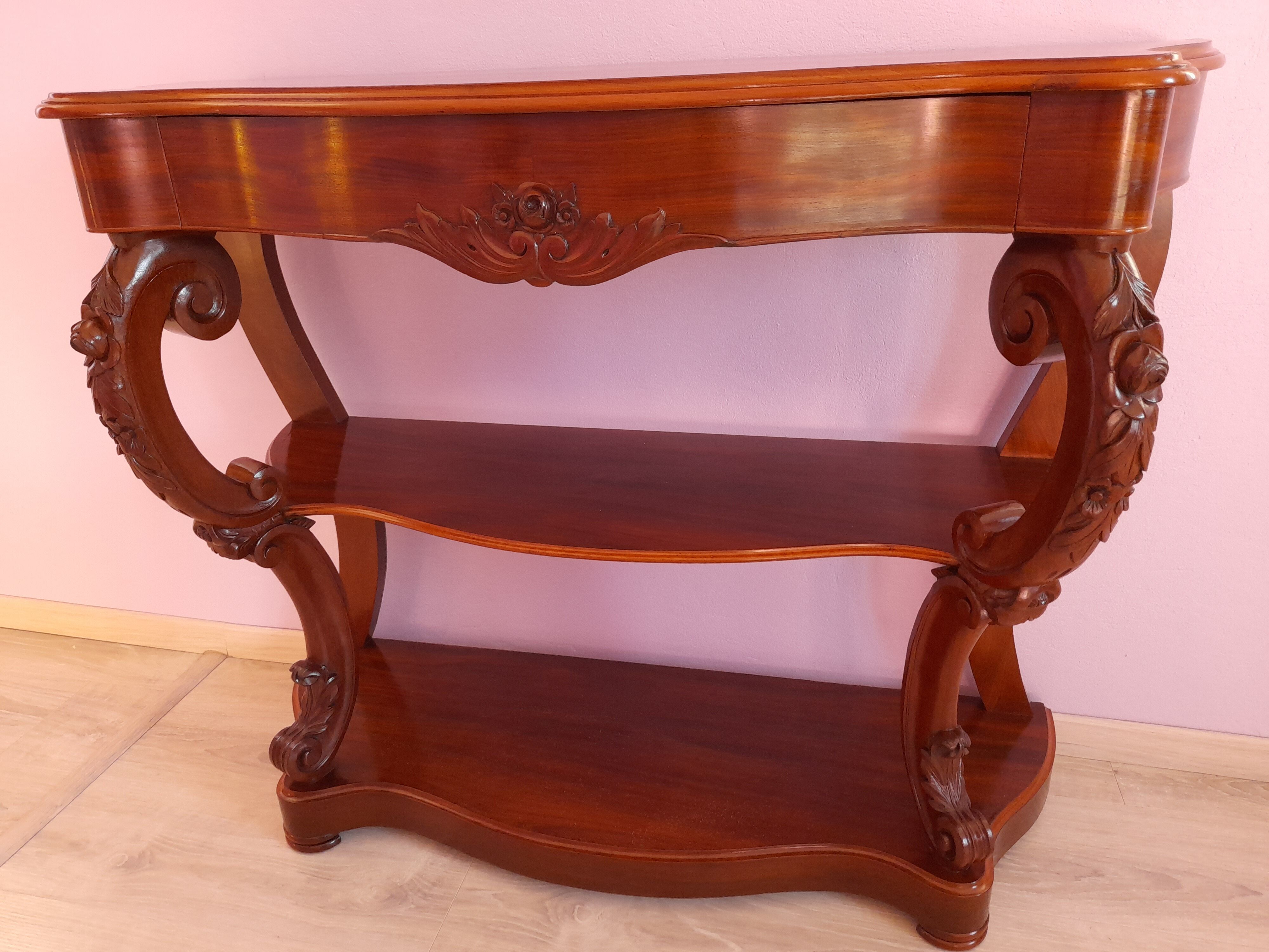Serving console in mahogany style louis XV of Napoleon III period