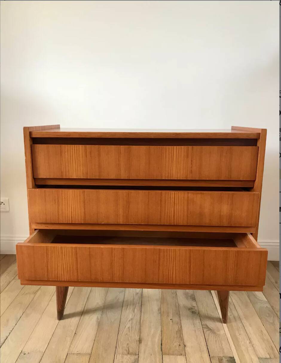 Scandinavian teak dressing table chest of drawers, Danish design, 1960s