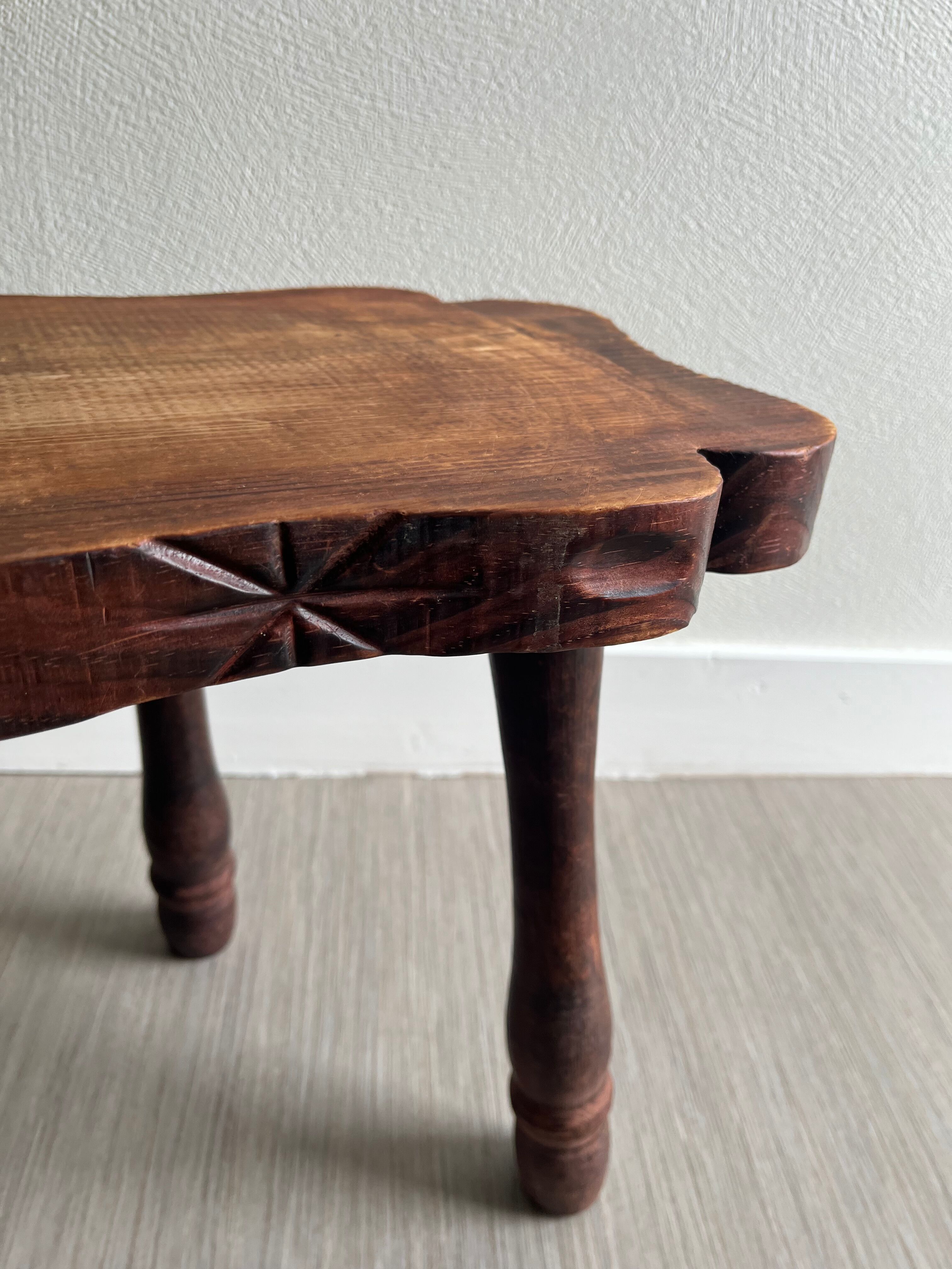 Wooden tripod stool
