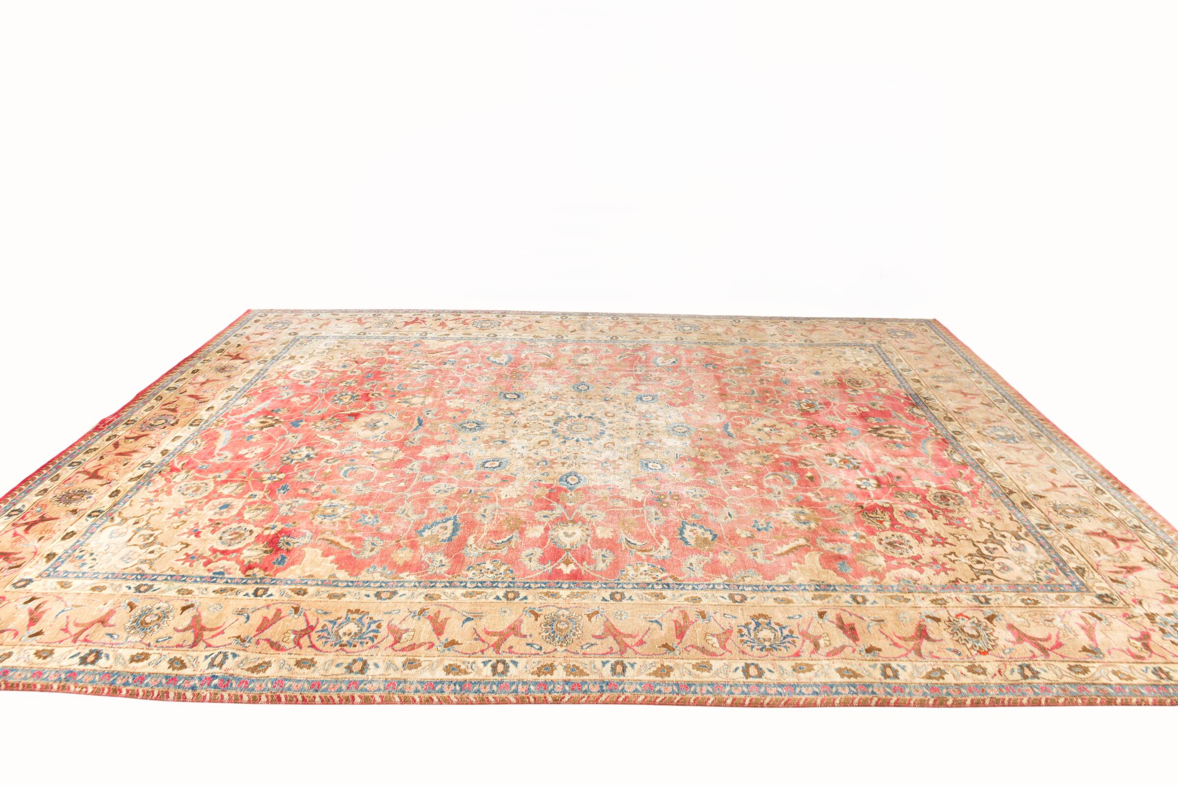 9x12 Pale Red & Cream Classic Persian Rug, 279x374Cm