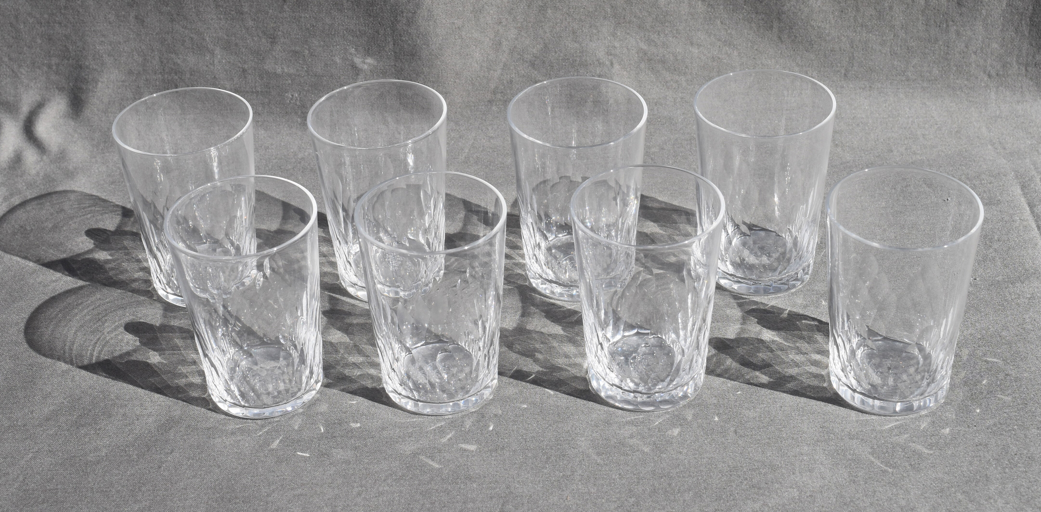 8 signed Baccarat cut crystal glasses richelieu model