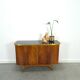 Buffet vintage avec plateau en verre et bord en laiton, meuble TV