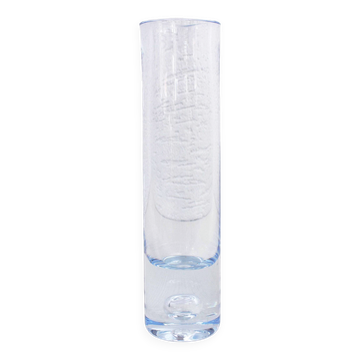 Vase vintage en verre bleu
