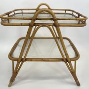 Vintage rattan table side table bamboo rattan 60's
