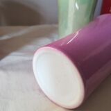 8 coloured cups in earthenware